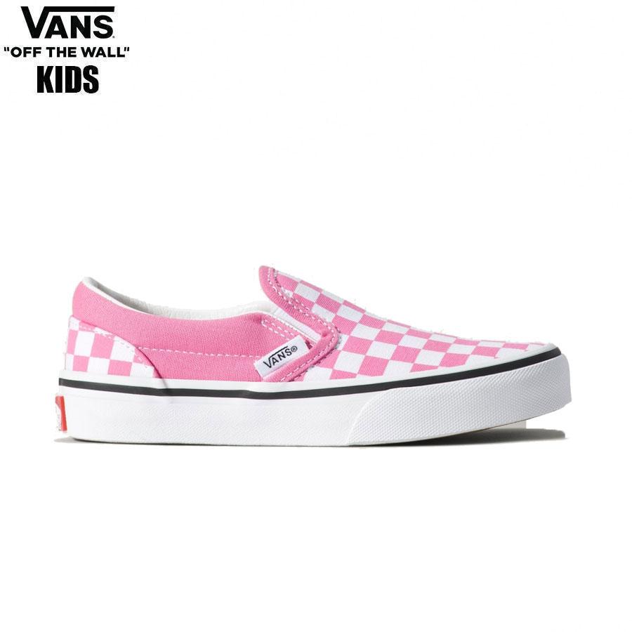 VANS（ヴァンズ） VANS KIDS CLASSIC SLIP ON CHECKERBOARD PINK FIZZ