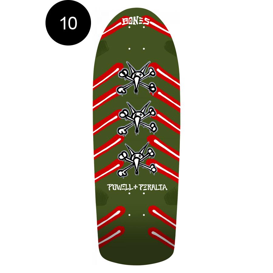 POWELL PERALTA パウエル・ペラルタ 10in x 30in OG RAT BONES OLIVE GREEN DECK SHAPE 265 デッキ ラットボーンズ オールドスクール スケボー｜americanstreetstyle