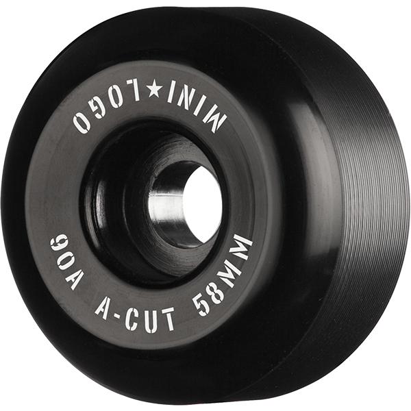 MINI LOGO ミニロゴ WHEEL A-CUT "2" 53mm 90A BLACK (4pacK) ソフトウィール ブラック スケートボード 4個1セット(スケートボード1台分) スケボー｜americanstreetstyle
