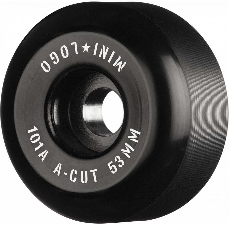 MINI LOGO ミニロゴ WHEEL A-CUT "2" 53mm 101A BLACK (4pacK) ウィール ブラック ハードウィール スケートボード 4個1セット(スケートボード1台分)｜americanstreetstyle