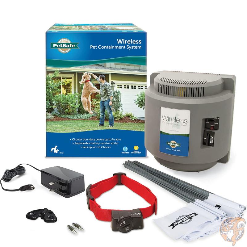 ペットセーフ PetSafe ペット用 ワイヤレス フェンス 首輪 電気フェンス 音 静電気 1/2エーカー（約2000m2）対応 犬用 柵