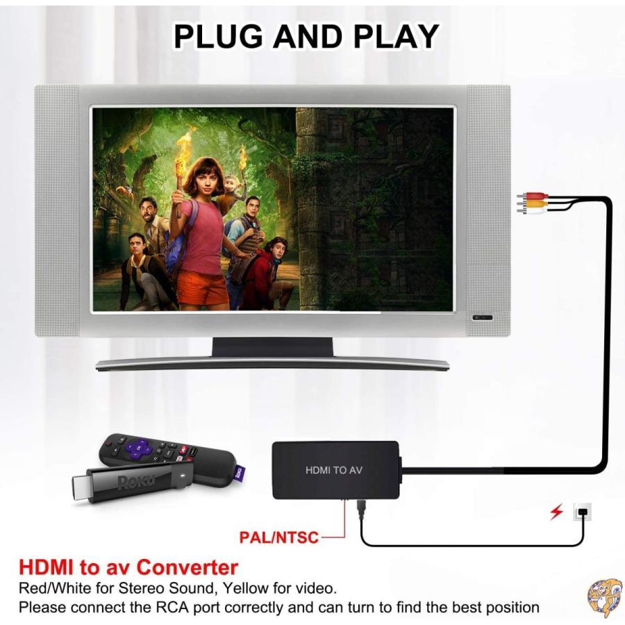 HDMI〜RCA コンバーター HDMI〜コンポジットビデオオーディオ変換アダプター HDMI〜AV PAL/NTSC対応 PS4 Xbox 送料無料｜americapro｜07