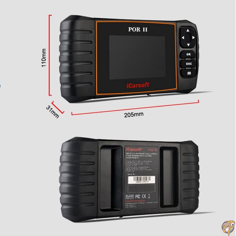 iCarsoft PORII ポルシェ OBDII スキャナー ツール マルチシステム ABS SRS 送料無料 AY1DBKRKBX