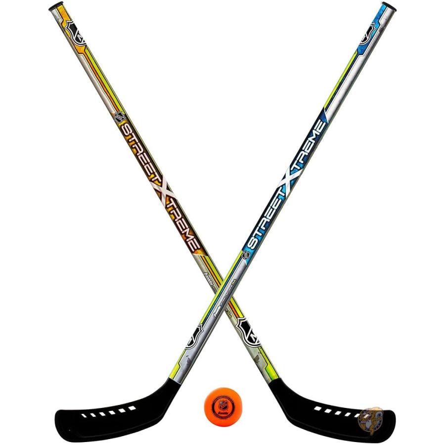 Franklin Sports ユースストリートホッケーセット ストリートホッケースティック2本とストリートホッケーボール1個 NHL