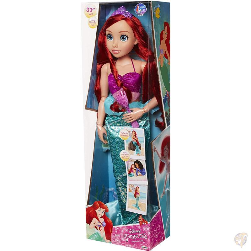 アリエル 巨大人形 約81cm ディズニープリンセス Disney Princess Ariel Doll 32インチ ヘアブラシ付き ディズニーリトルマーメイド｜americapro｜02