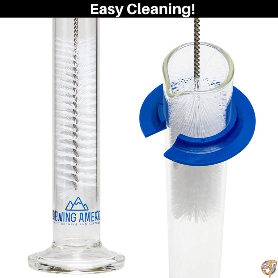 Glass Hydrometer Test Tube Jar & Cylinder Brush - Narrow Flask for｜americapro｜04