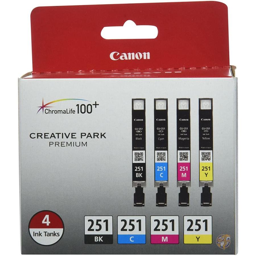 キャノン プリンター用 インクタンク 4色パック Canon CLI-251 互換インクカートリッジ 送料無料[並行輸入品]