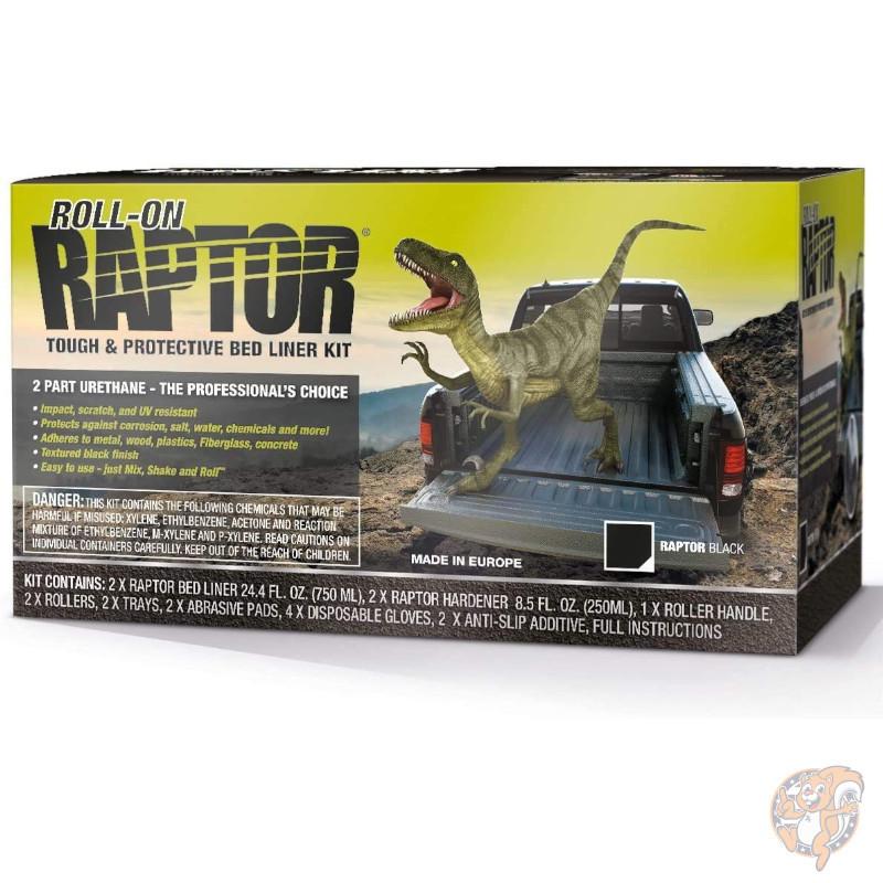 U-POL 製品5010 Raptor Black Roll-On ブラック ロールオン ベッドライナー キット 2パック ワックス、コーティング剤
