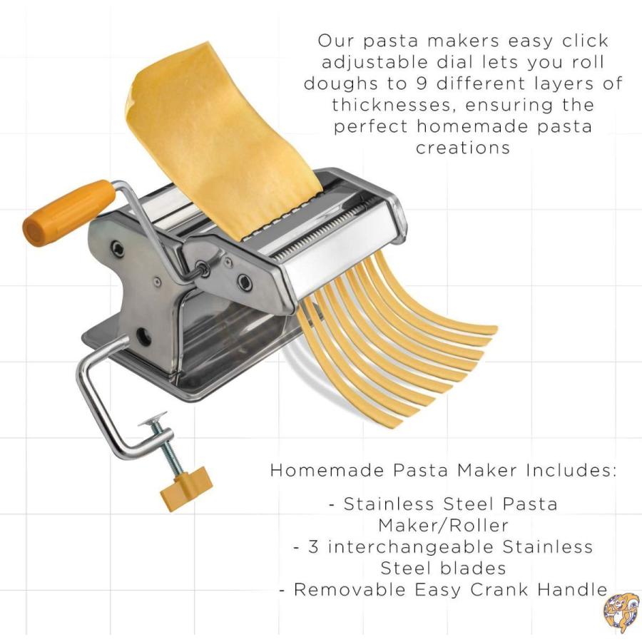 OxGord ステンレススチール フレッシュ パスタ メーカー ローラー マシン スパゲティー ヌードル フィットチーネ 用 送料無料