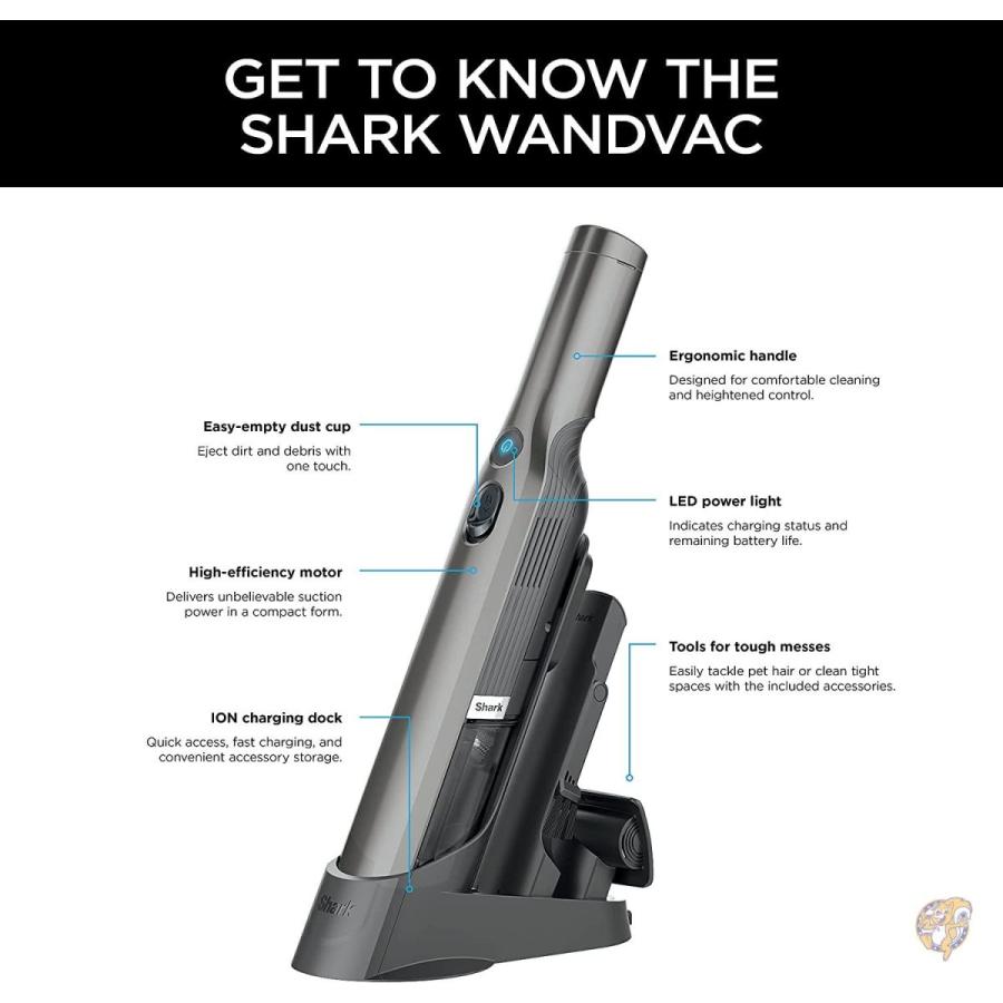 Shark WANDVAC Handheld Vacuum, Lightweight at 1.4 Pounds with Powerful