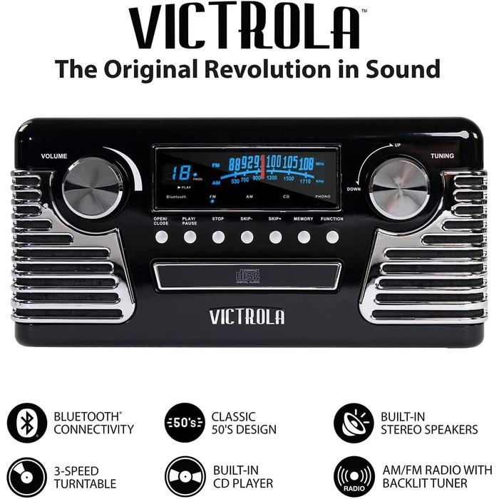 Victrola 50年代 レトロ Bluetooth レコード プレーヤー & マルチメディア センター 送料無料｜americapro｜03