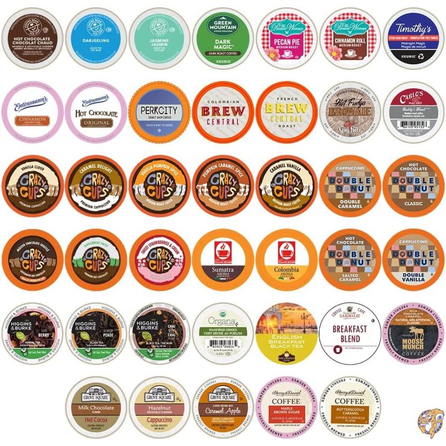 Coffee, Tea, and Hot Chocolate Variety Sampler Pack for Keurig KCup