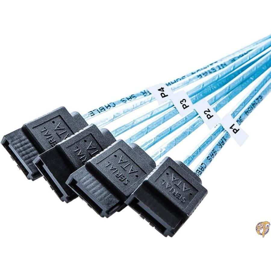 SFF8644 to Sata，CableCreation Mini SASケーブル SFF8644 to 4×Sata 7