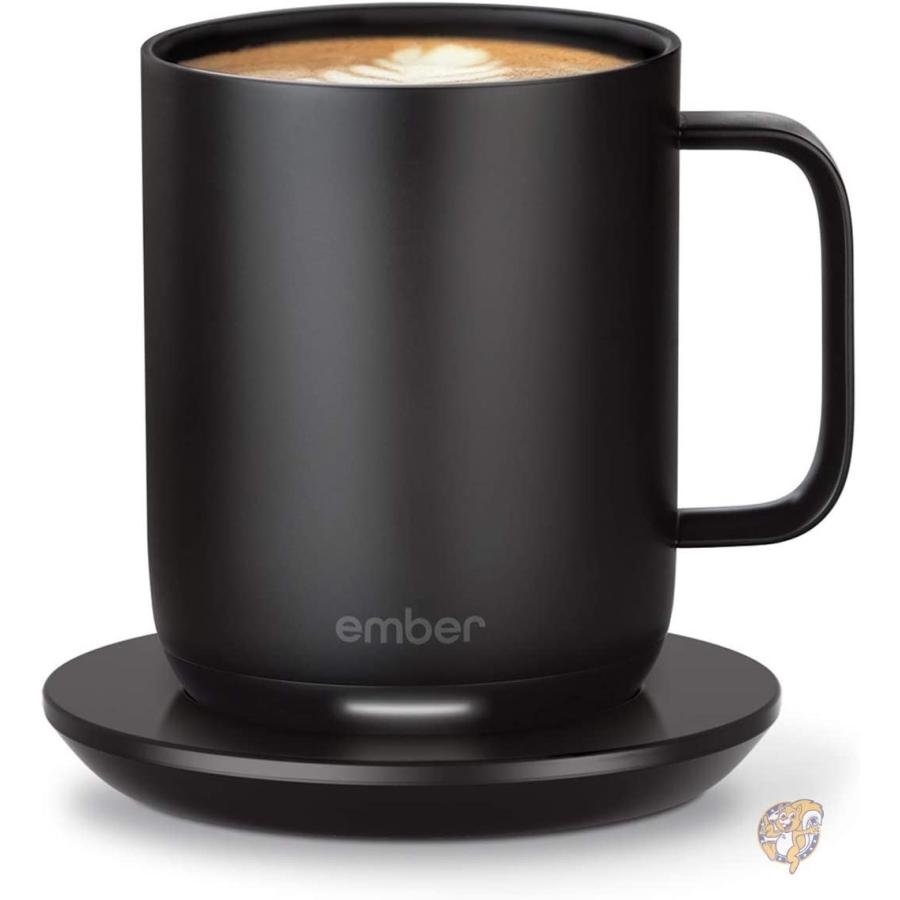 Ember(エンバー) 温度制御スマートマグ2 ブラック 10オンス バッテリー寿命1.5時間 アプリ制御 コーヒー加熱マグ デザイン改良型 送料無料
