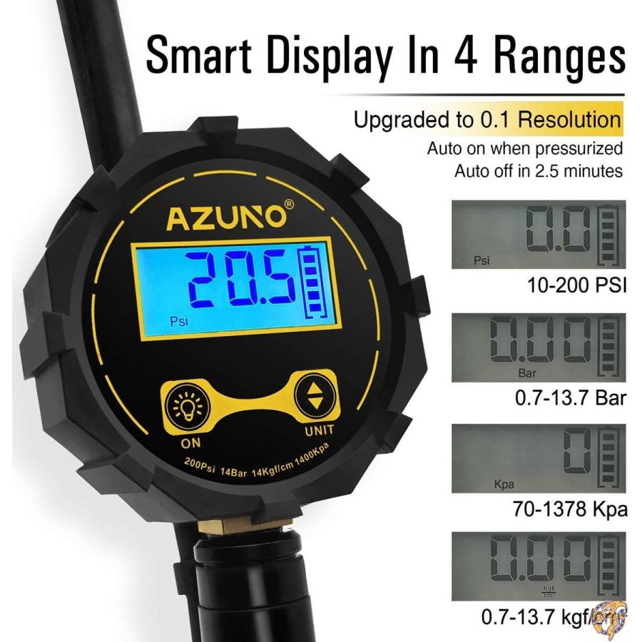 特価 AZUNO 自転車タイヤインフレーター 圧力ゲージ付き - 自転車プレスタと米式エアコンプレッサーツール 送料無料