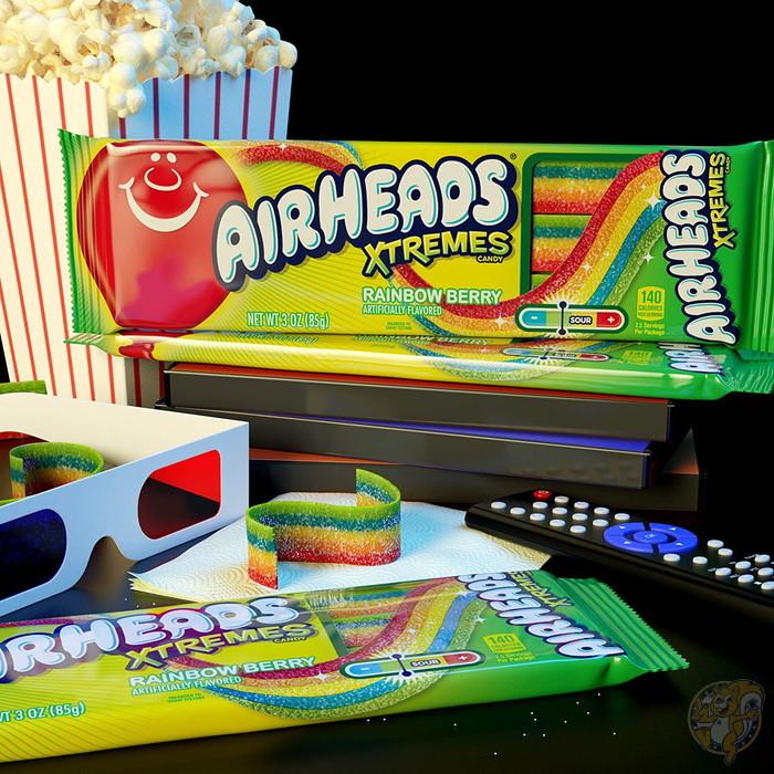 Airheads キャンディ、エクストリームベルト、レインボー ベリーフレーバー、スウィートリーサワー、ハロウィーントリート、3oz(85.0g) 1箱12パック入り｜americapro｜07