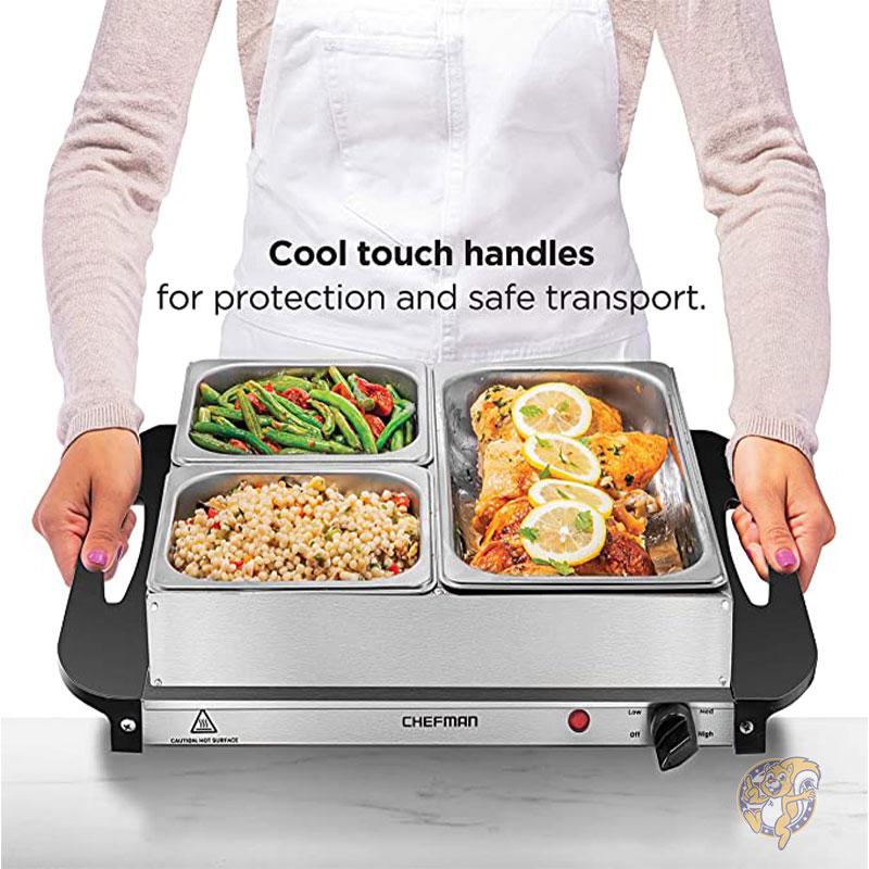 Chefman キッチン用品 ビュッフェウォーマー サーバー Electric Buffet Server + Warming Tray