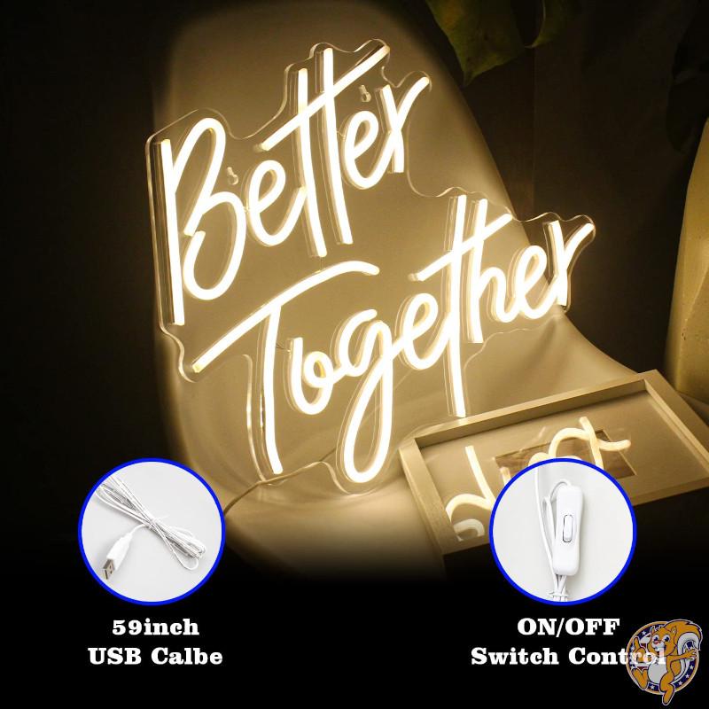 Looklight　ネオンサイン　Better　飾り　Together　パーティー　インテリア　ライト　電飾　送料無料　LED　アメリカ