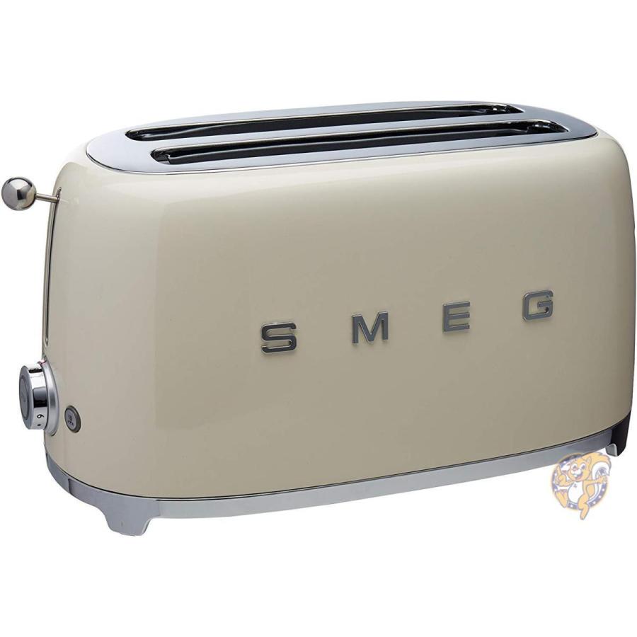 スメッグ トースター SMEG TSF02CRUS レトロデザイン 4スライス トースト クリーム 送料無料｜americapro