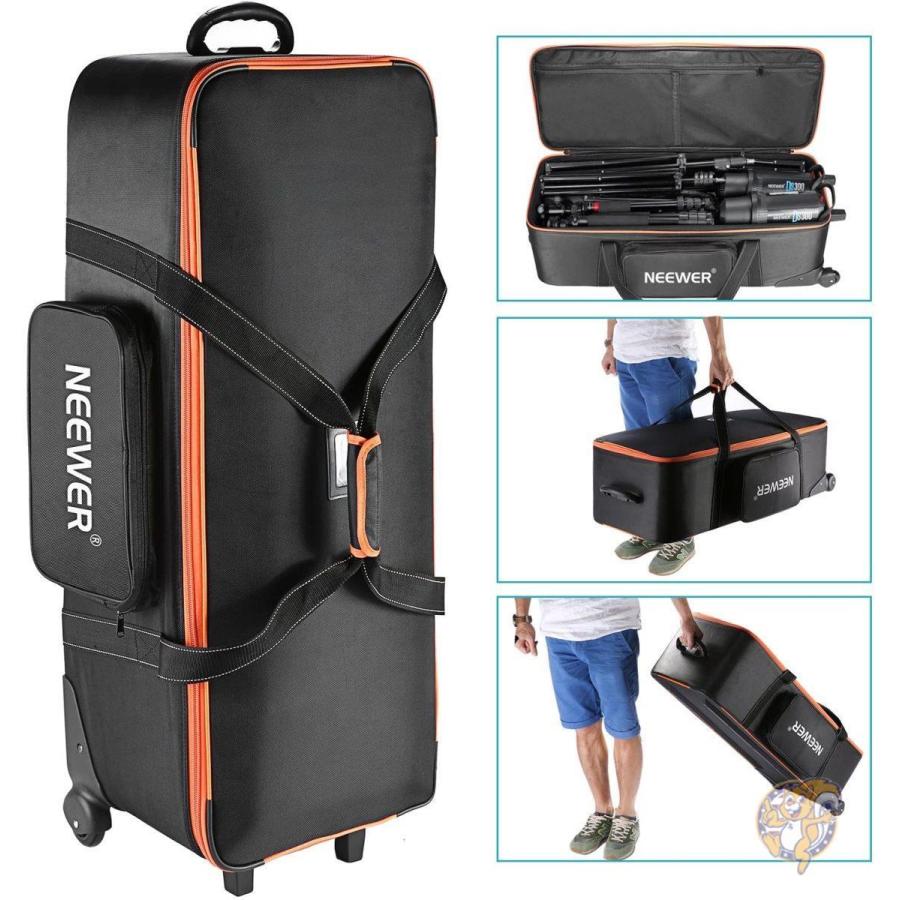 Neewer 写真スタジオ機器トロリーキャリーバッグ 96x39x29cm ブラック
