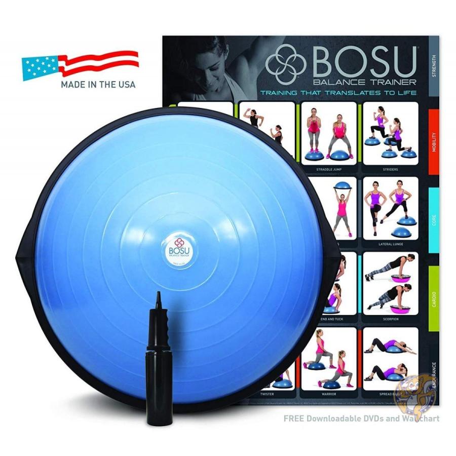 BOSU バランストレーナー ホームバージョン 青 65cm 最新アイテム Bosu Balance 2022新発 ダイエット トレーニング器具 リハビリ 並行輸入品 Trainer 家庭用エクササイズ