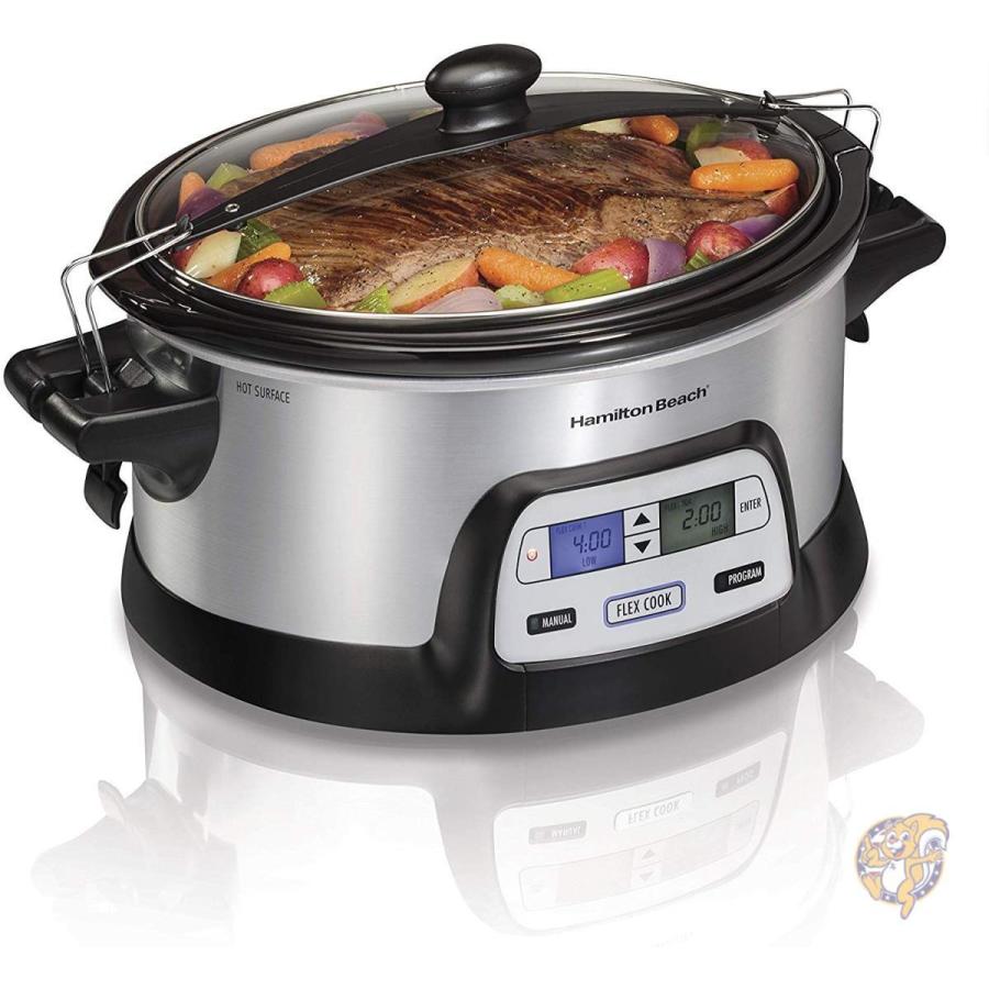 ハミルトンビーチ Hamilton Beach 33861 プログラマブルスロークッカー 6クォート デュアルデジタルタイマー ステンレス