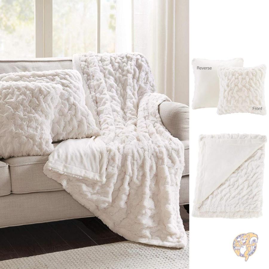 スローブランケット 正方形 ピローカバー Ivory 送料無料