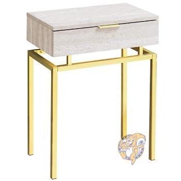 エンドテーブル サイドテーブル 大理石風 ゴールドベース BEIGE 