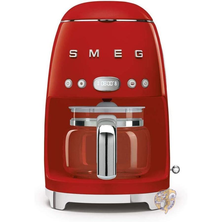 スメッグ コーヒーメーカー SMEG レトロデザイン ドリップフィルター 10カップ レッド 送料無料｜americapro