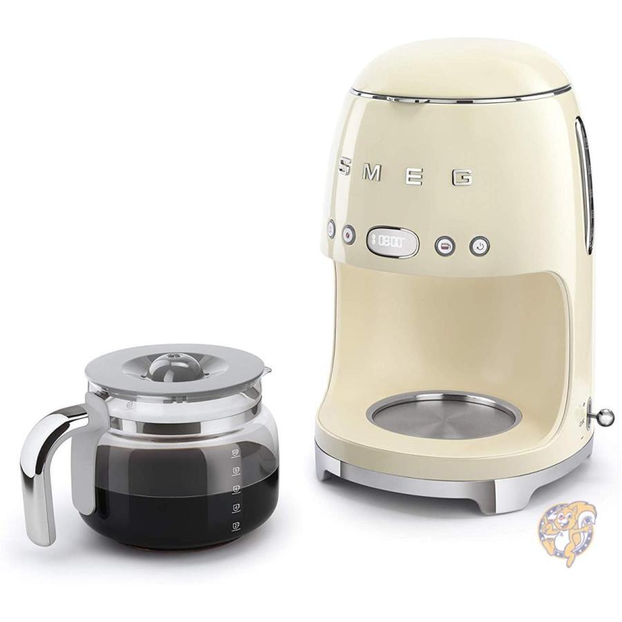 スメッグ コーヒーメーカー SMEG レトロデザイン ドリップフィルター 10カップ クリーム 送料無料 B07RJTPR4Yアメリカ輸入