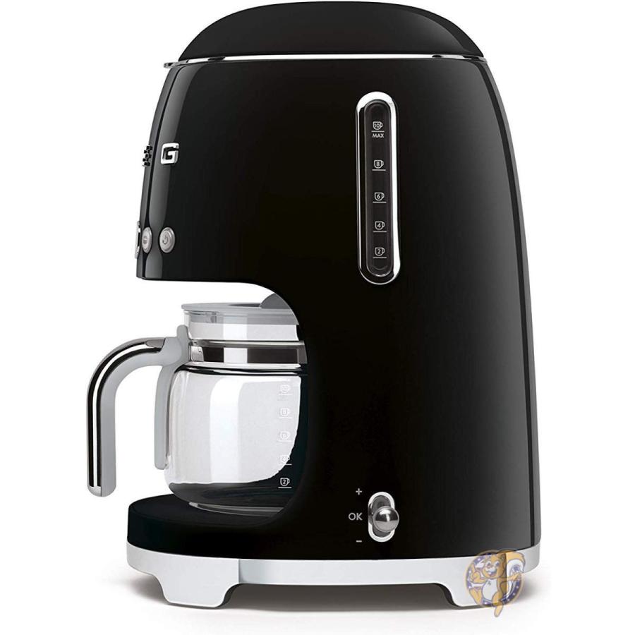 スメッグ コーヒーメーカー SMEG レトロデザイン ドリップフィルター 10カップブラック 送料無料 B07RLR97QQアメリカ輸入