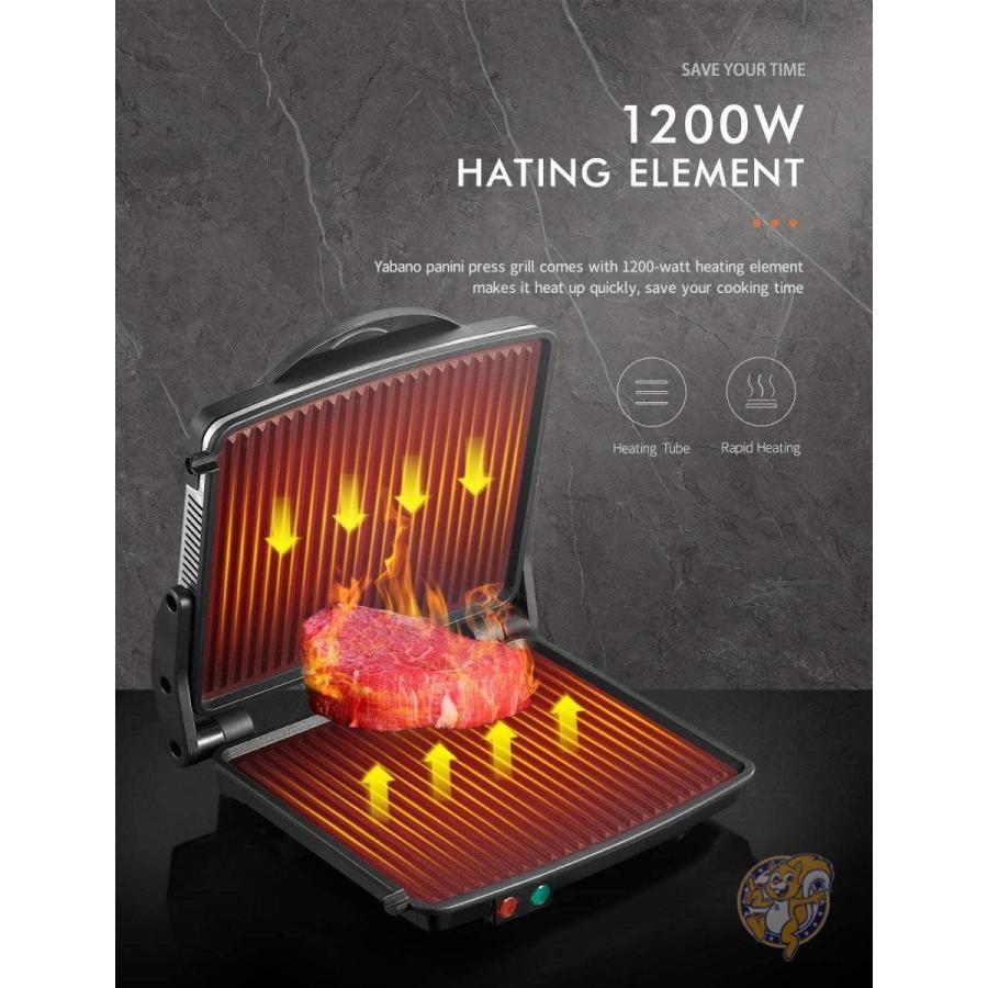 ヤバノ 電気グリル Yabano GT43 パニーニプレス ホットサンドメーカー バーベキュー 送料無料 B07VZNBZMLアメリカ輸入