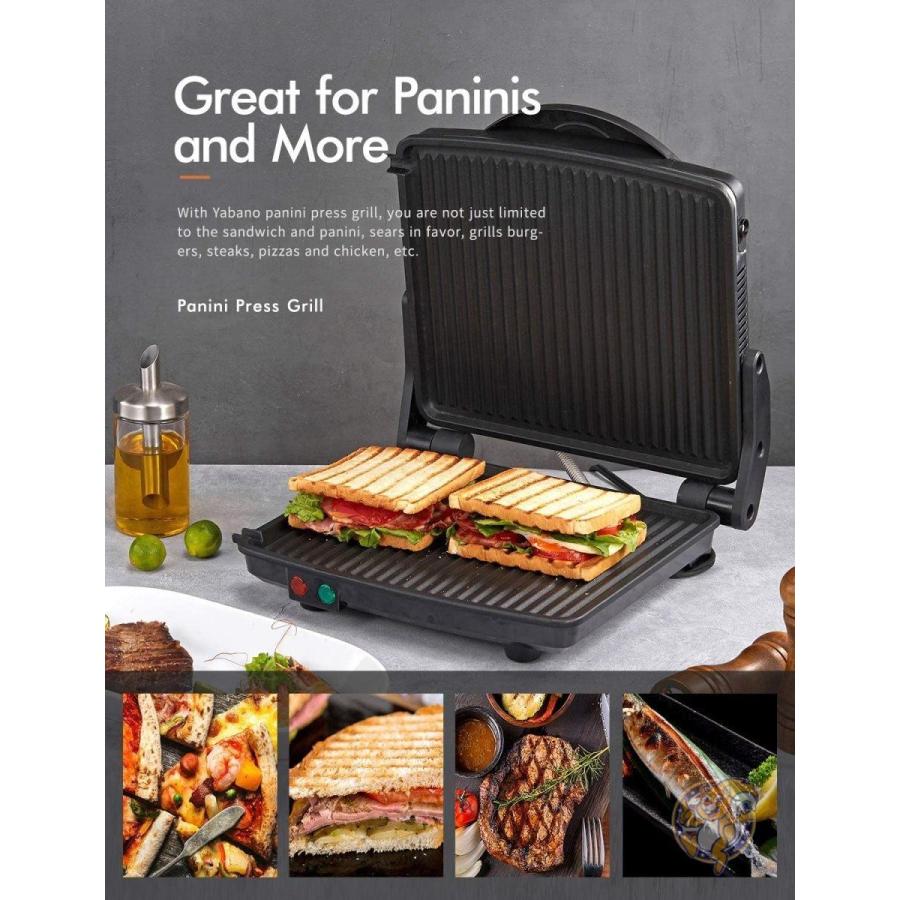 ヤバノ 電気グリル Yabano GT43 パニーニプレス ホットサンドメーカー バーベキュー 送料無料 B07VZNBZMLアメリカ輸入