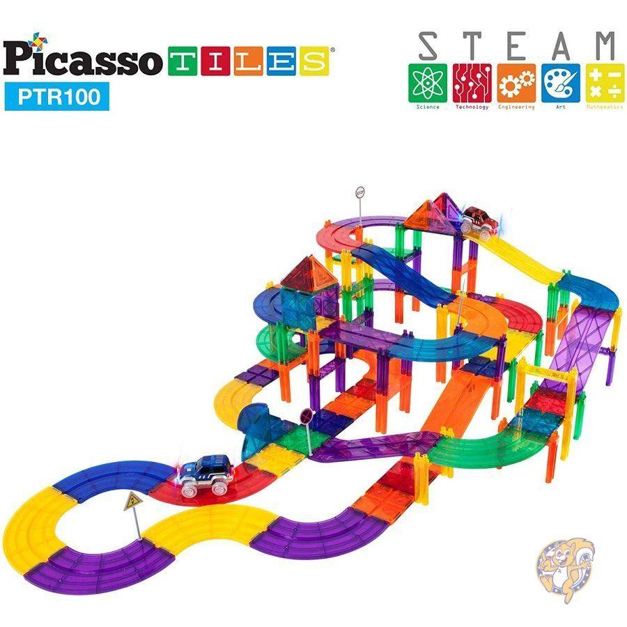 ピカソタイルズ マグネットブロック レースカートラック 100ピース PicassoTiles 送料無料 ブロック LW1318332664(11716円)
