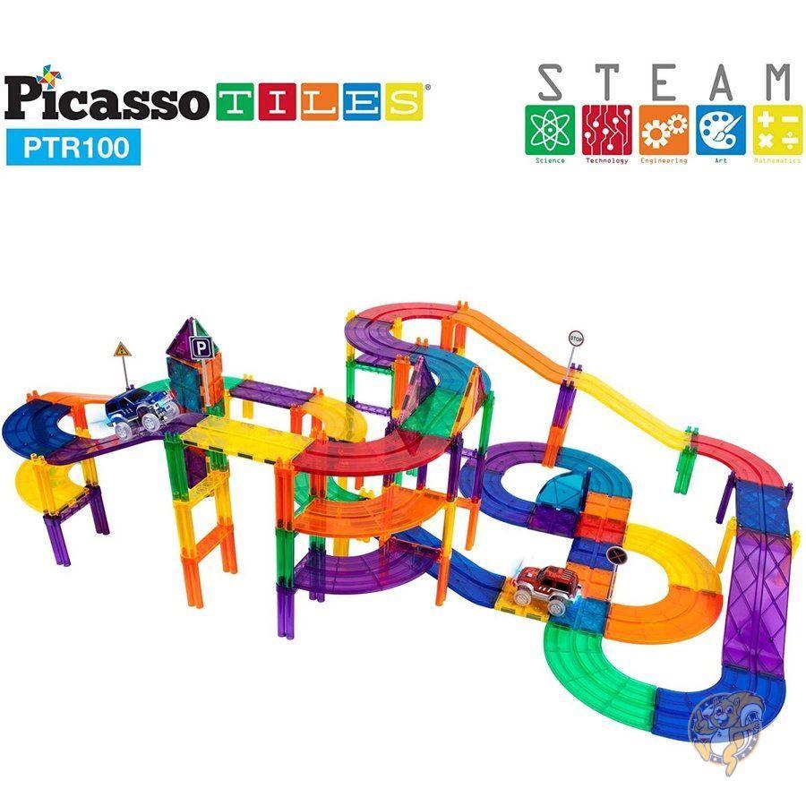ピカソタイルズ マグネットブロック レースカートラック 100ピース PicassoTiles 送料無料 ブロック LW1318332664(11716円)