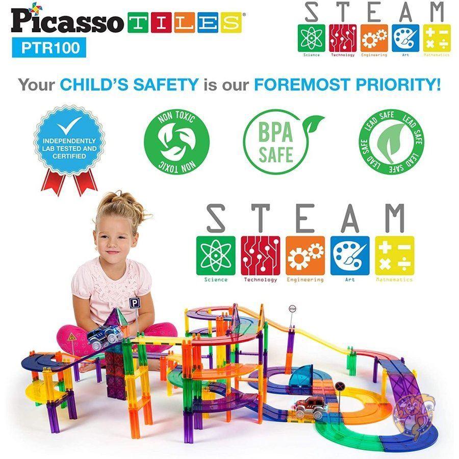 ピカソタイルズ マグネットブロック レースカートラック 100ピース PicassoTiles 送料無料 ブロック LW1318332664(11716円)