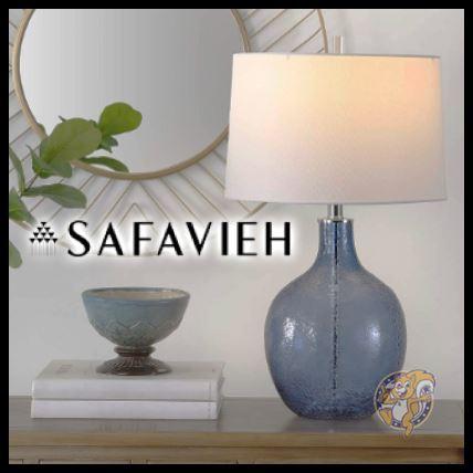 クリスマスファッション 【Safavieh】テーブルランプ グラス Blue LED テーブルライト