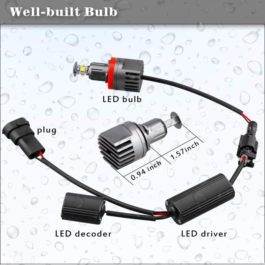 Alla Lighting 40W H8 LED Angel Eye 360 Degree Halo Bulb CREE Day 並行輸入品｜americasyoji｜07