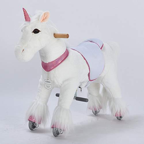 Ufree horse、動く馬、乗用玩具、小さいサイズ木馬、木馬おもちゃ、走れ、ポニー29”、子供へのプレゼント (ピンクホーン) 並行輸入品｜americasyoji｜05