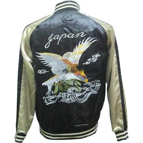 スカジャン　アメリカンイーグル テーラー東洋スカジャン【WHITE TIGER×EAGLE】リバーシブルサテンスカ