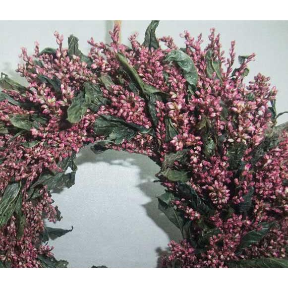 リース 藍花 赤花 ドライフラワー 藍染め布付き HANA-12 : アメリカ屋 