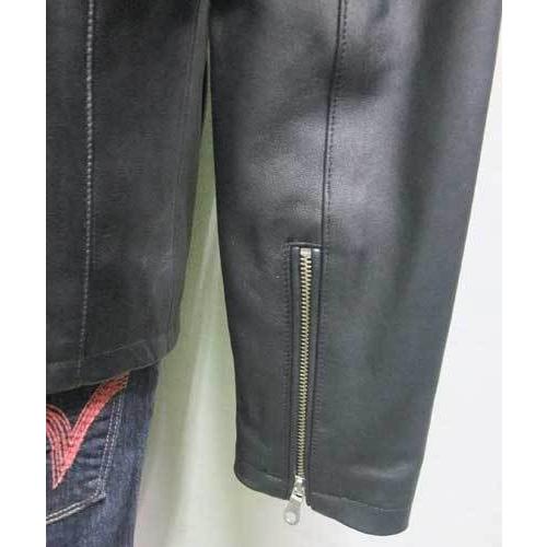 レザージャケットMサイズ Mo-Laws ラム革 トラッカージャケット メンズ ブラック S/M/L/LL/3L