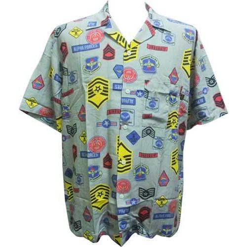 シャツ ALPHA アルファ 半袖 オープンシャツ アロハ TS5111-102 グレー  L寸｜americaya2