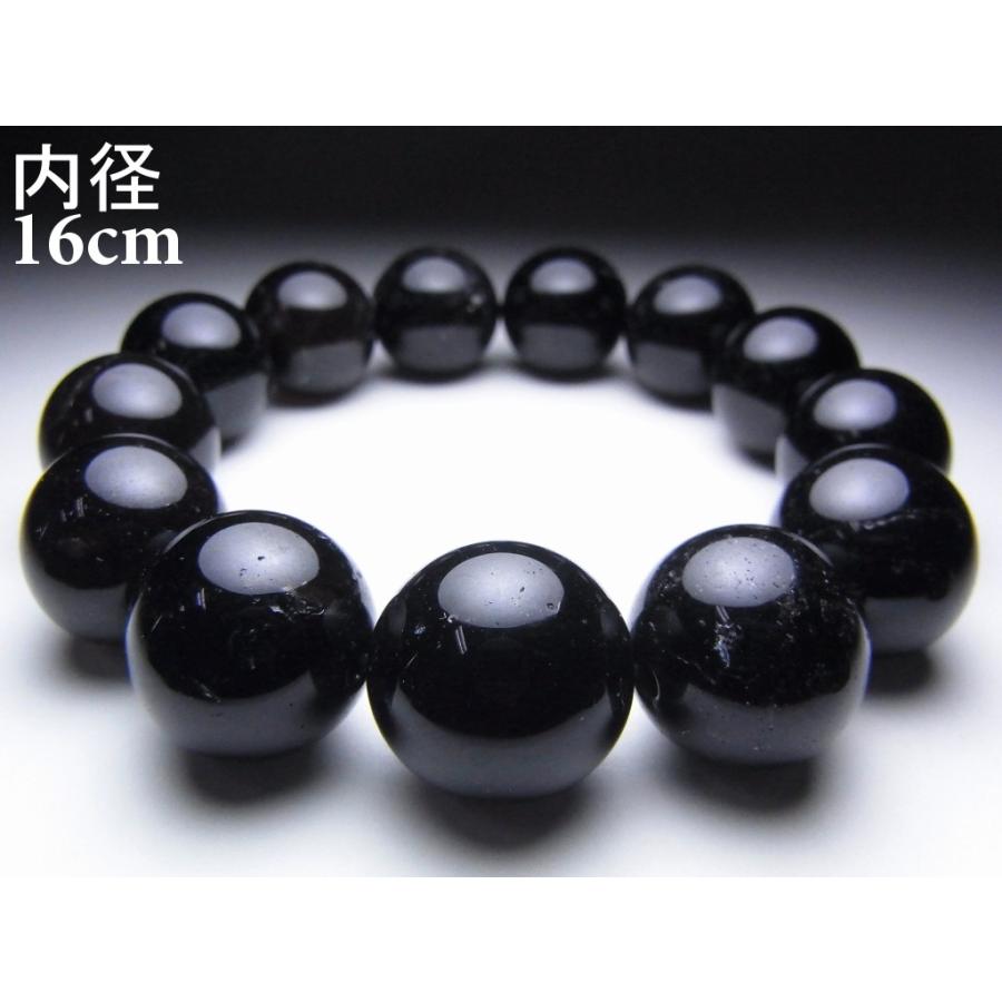 モリオン（黒水晶）ブレスレット【16mm/16cm/AA】魔除け お守り