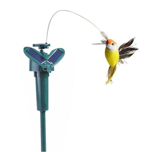 面白い太陽光発電の回転玩具,ハチドリの飛行,振動鳥,緑,装飾玩具