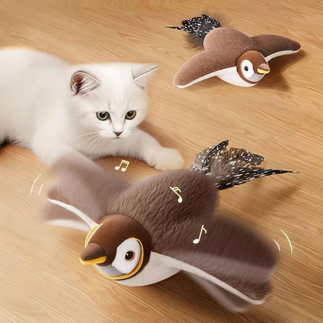 インタラクティブな空飛ぶ鳥のおもちゃ,充電式,羽ばたき鳥