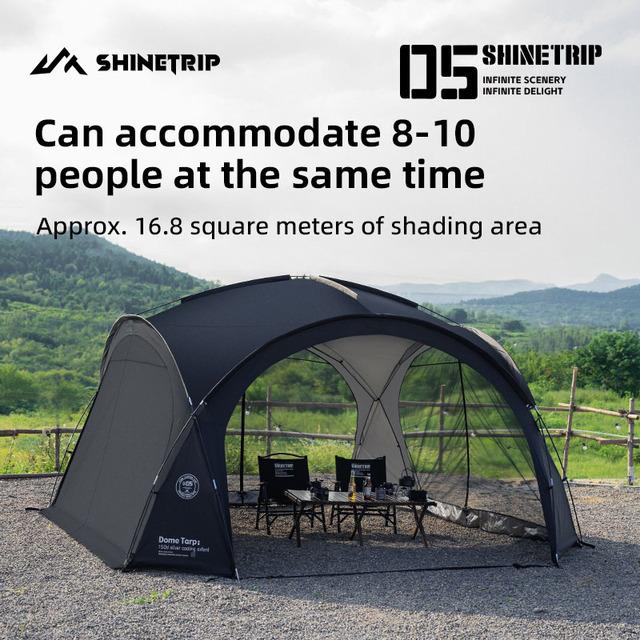 ShineTrip 屋外キャンプシルバーコーティングされたキャノピー防雨と