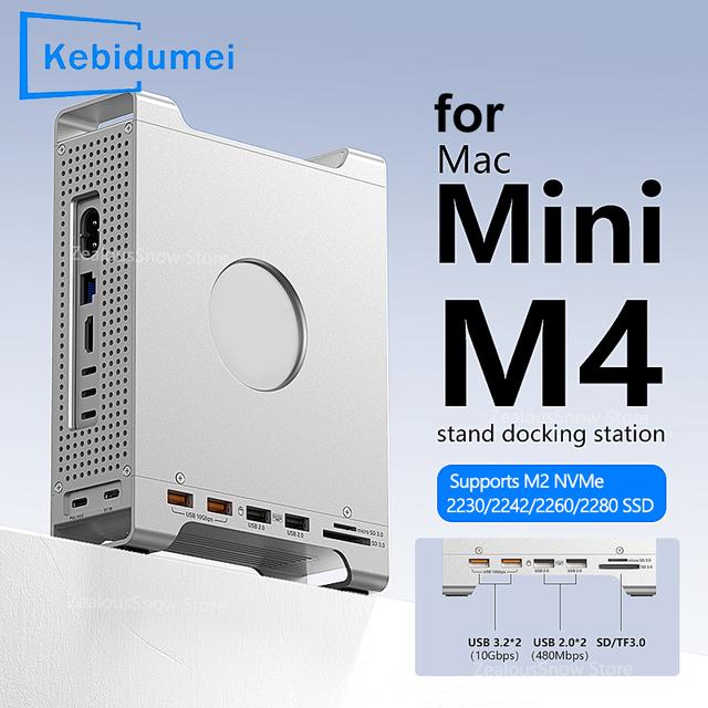 Mac Mini M4/M4 Pro用ドックスタンド USB Cハブ M.2 SSDエンクロージャ