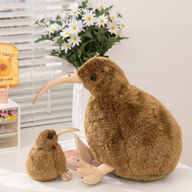 かわいい漫画キウイ鳥ぬいぐるみふわふわ茶色の羽かわいい