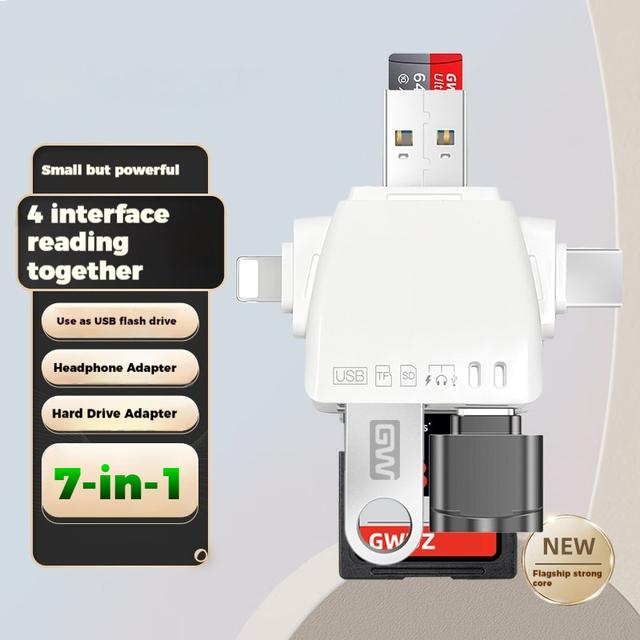 7-in-1 card reader, universal interface for mobile phones and computers ...